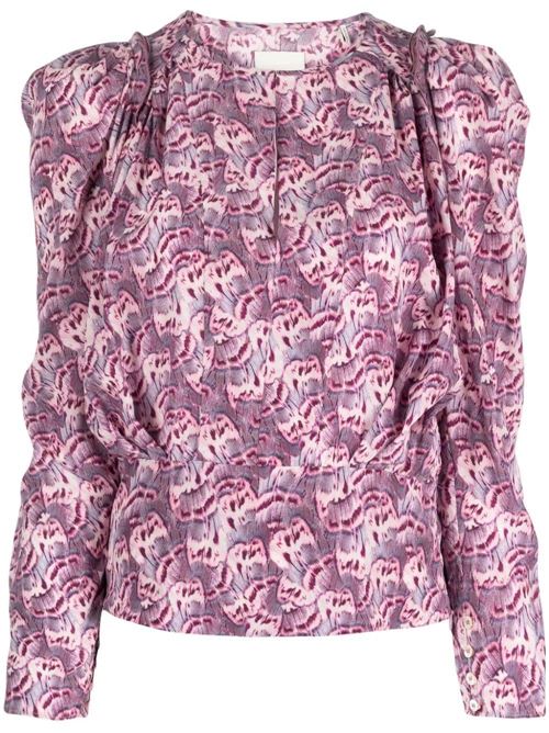 Purple silk blend top ISABEL MARANT | HT0012FAB1J04I86MA